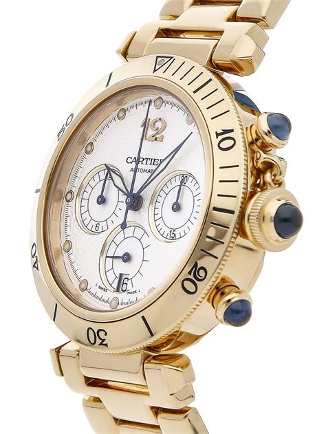 cartier pasha 38mm steel quarz chronograph|pasha de cartier watch price.